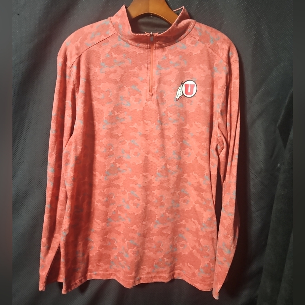 NCAA Utah Utes 1/4 Zip Camo Jacket Lightweight Men’s Size‎ L From Colosseum